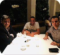 Anderson em jantar com Rick Chesther e Flavio Augusto.